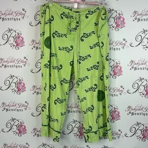 Paul Frank capri pants turtles 🐢 Lime Green Pajama Pants turtle 🐢 Design
